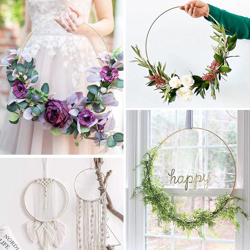 10 Stück Metall Blumenreifen Ringe DIY Makramee Hängehandwerk Hochzeitstisch Mittelstücke Dekoration Weihnachten Blumengirlande Kranz