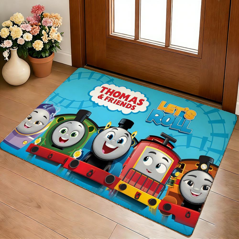 Anime T-Thomas & Friends Floor Mat Cozy Flannel Soft Thick Non-Slip Mat For Living Room Bedroom Kitchen Decor Rugs