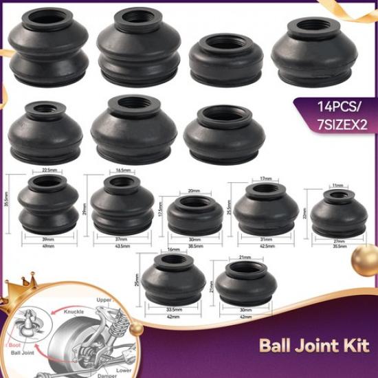 

7Size*2 Car Dust Boot Cover Suspension Steering Ball Joint Tie Rod Linkage Kit