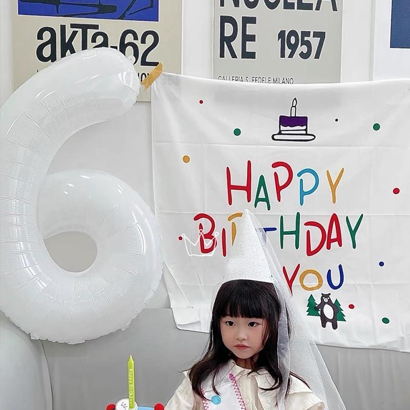 32 Inch White Number Balloons 0-9 Large Digital Foil Helium Ball Wedding Birthday Baby Shower Graduation Anniversary Party Decor