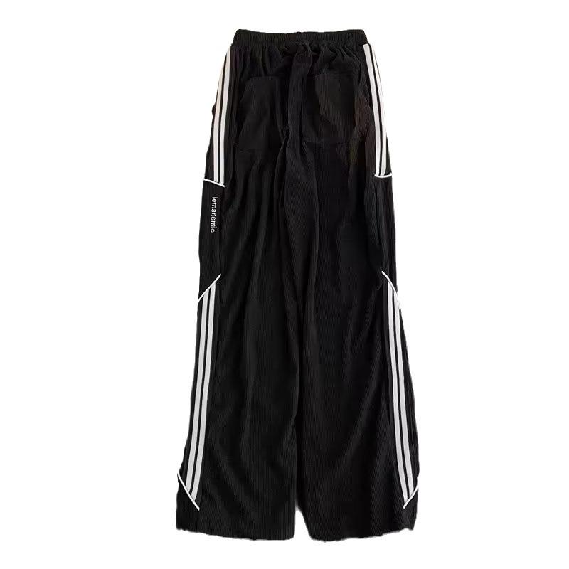 Pants Men's Trendy Brand New Loose Spring and Autumn Sports Corduroy Drape Pants Straight Casual Pants