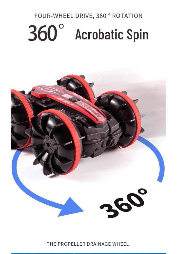 Amphibious Remote Control Stunt Car - Double-Sided Land & Water Toy Vehicle
