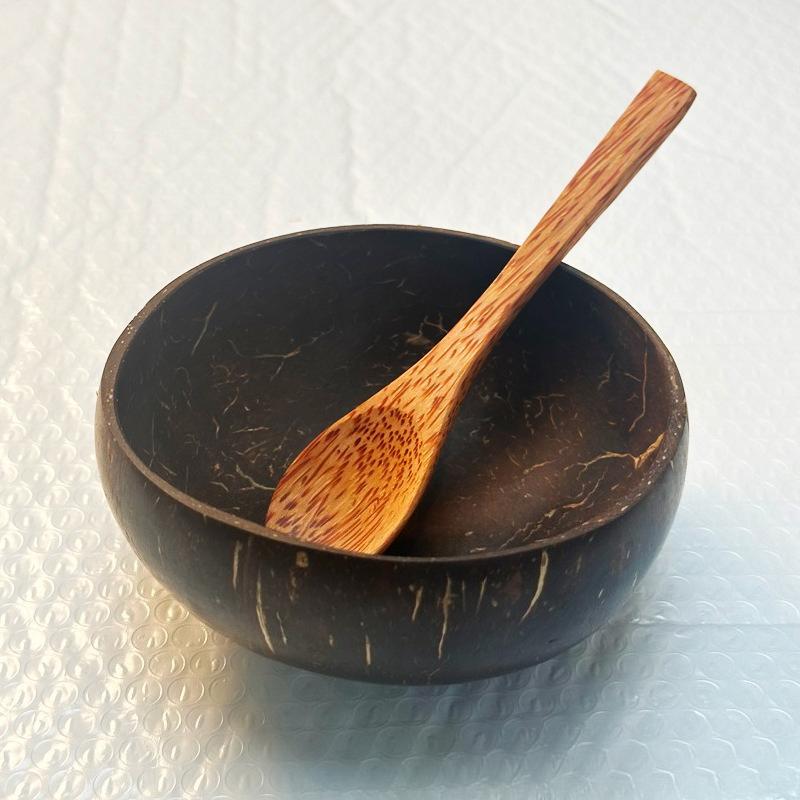 Coconut shell bowl, natural, Hainan, creative, Vietnamese old coconut shell bowl spoon set, dried fruit candle bowl