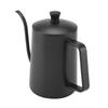 600ml Kaffekanna i rostfritt stål Svanhalsutlopp Tekanna med termometer(Svart)