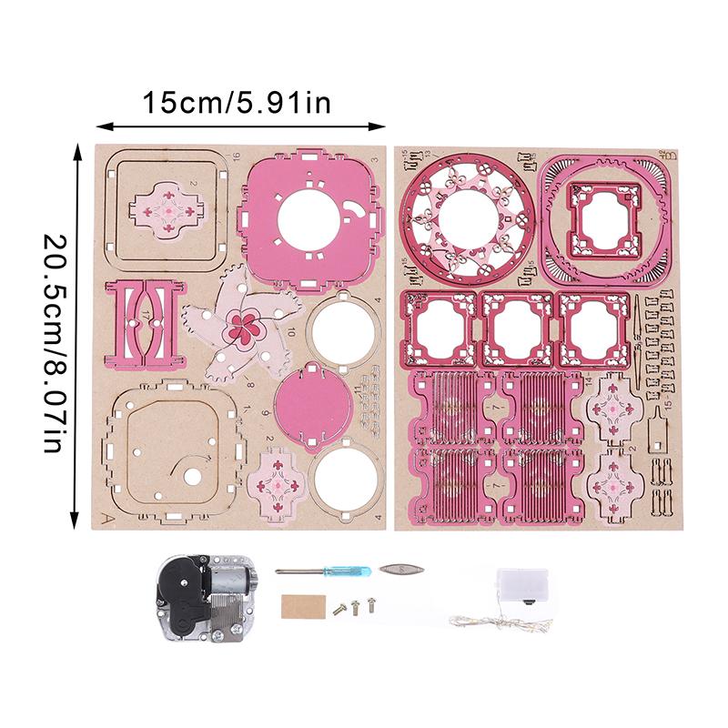 3D Wooden Puzzles For Adults Diy Wind Up Music Box Puzzle Material Kit Vintage Ring Storager Unique Gift