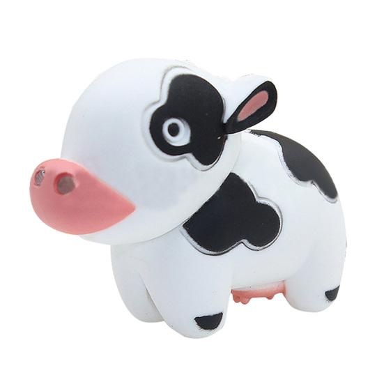 

Bag Pendant Decorative Lifelike Lovely Dairy Cow LED Key Ring for Kids