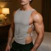 INCERUN Men Sleeveless Side Cutout Stretch Fitted Tank Tops
