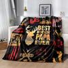 1pc "Best Buckin' Papa Ever" Hunting Theme Blanket Perfect for Home Decor, Couch Cover, Outdoor Use .W020