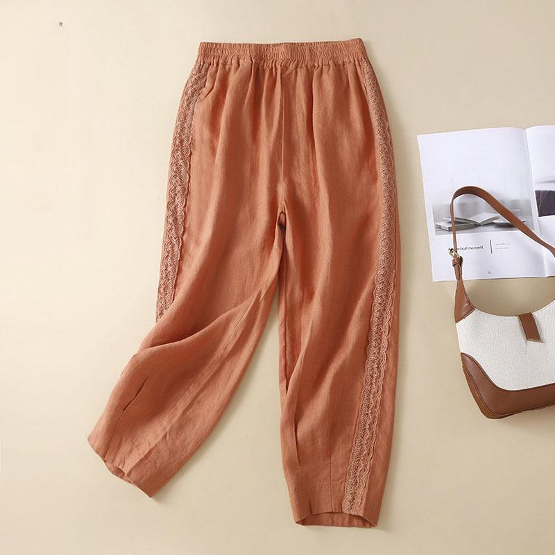 Ladies' Trousers Harun Trousers Female Spring and Autumn Mother High Waist Draping Nine Thin Straight Casual Trousers