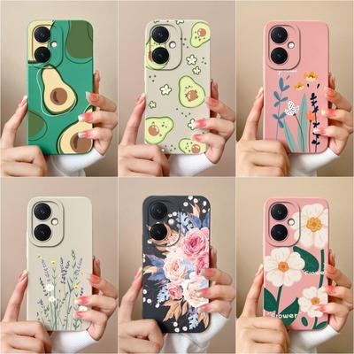 Hülle für Vivo V29 Lite Y36 Y17S X90 Pro Y27 Y78+ Gehäuse Beliebte Avocado-Blume Schutzhülle Stoßfest Stoßstange Weiches Flüssigsilikon Coque für Vivo Hüllen
