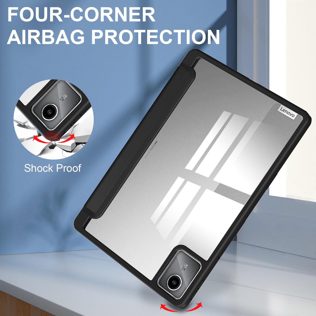 For Lenovo Tab M11/Xiaoxin Pad 11 2024 Case Anti-Scratch PU+TPU+Acrylic Tablet Cover with Pen Slot