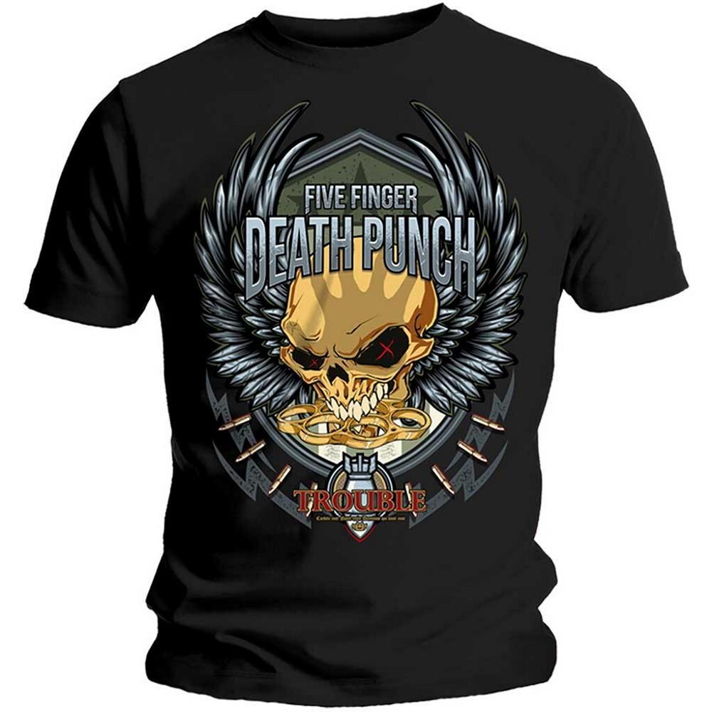 Five Finger Death Punch Trouble Black T-Shirt S