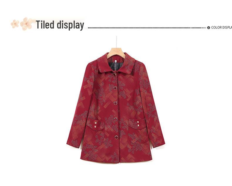 Grandma's Chic Lapel Jacket: Stylish Loose-Fit Outerwear for Middle-Aged & Elderly Women