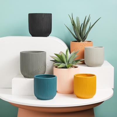Nordische Stijl Keramische Bloempot Met Schotel Mode Eenvoudig Binnen Woonkamer Pot Voor Bloemen Lvluo Bonsai Huisdecoratie Cadeaus