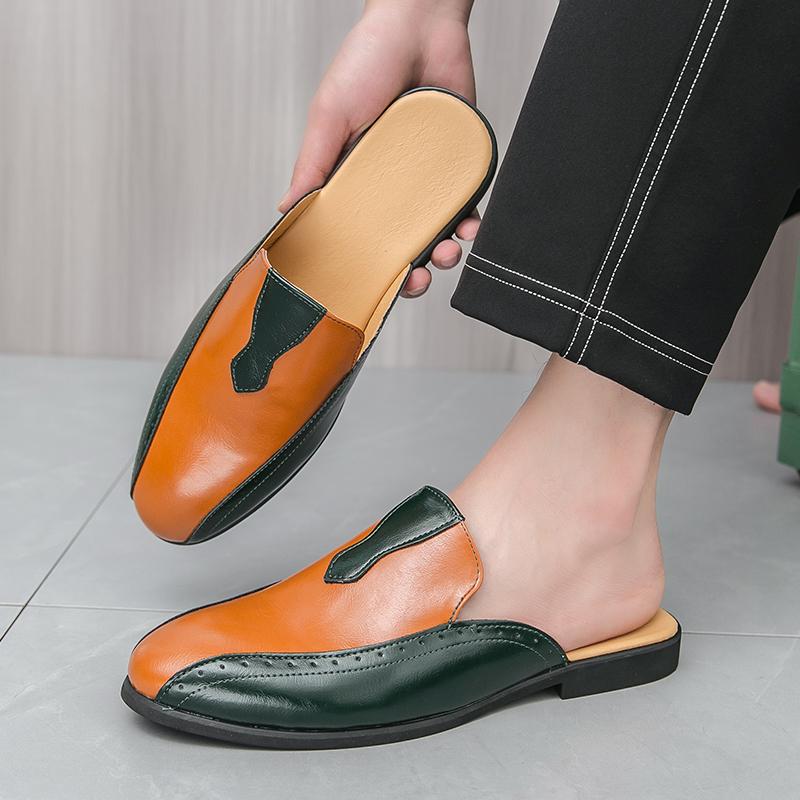 

Мода Новые Мужские Полутапочки Смешанного Цвета Летние Мужские Свадебные Повседневные Мюли Мокасины Дышащие Лоферы Zapatos Hombre 38