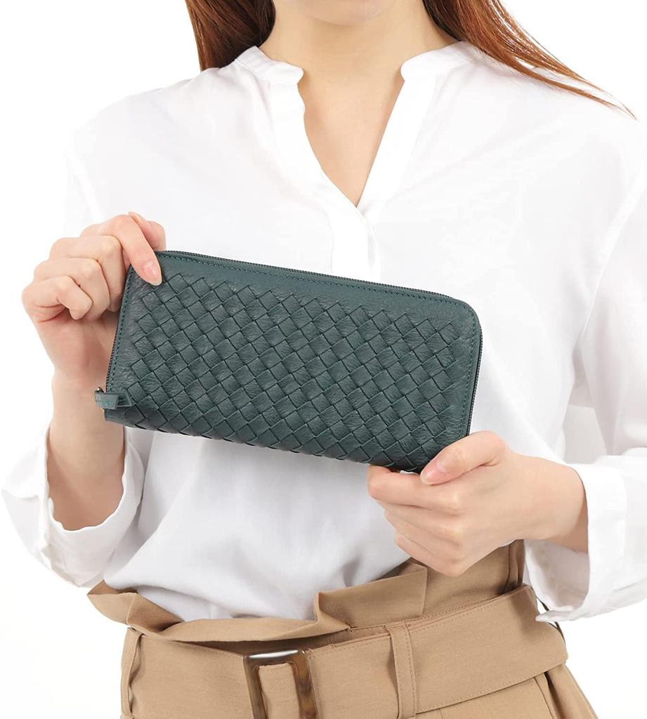 Linle Women's Long Wallet with Large Capacity, Round Zipper closure, Vertical Card Storage, Easy to Use, Brand Name, Gift, Includes Exclusive Box