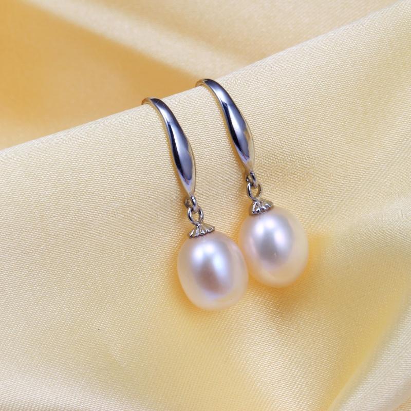 New Arrivals Natural Freshwater Cultured Pearl Drop Earrings for Women 925 Silver Earrings Wedding Jewelry