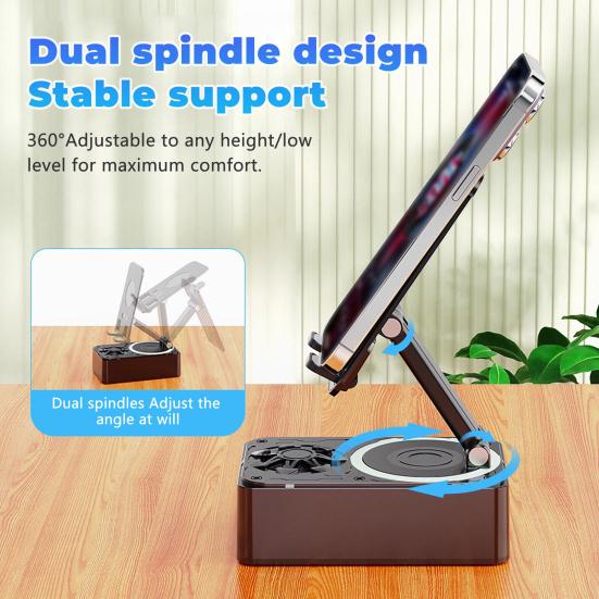 

Yousheng 2-in-1 Cellphone Holder Portable Speaker Stable Connection Rechargeable Bluetooth-compatible Speaker Phone Mount with Light