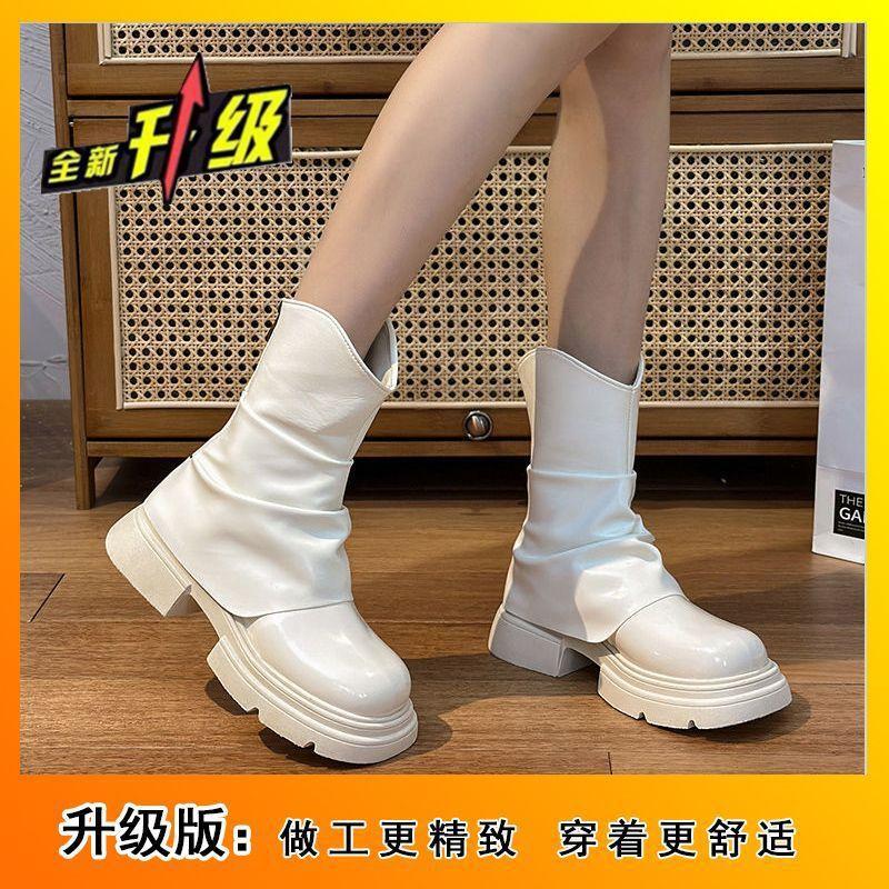 

Модные универсальные мартины на платформе, женские, 2025, осень-зима, новые, на толстом каблуке, на толстой подошве, с коротким голенищем, маленькие, тонкие, одинарные ботинки 40