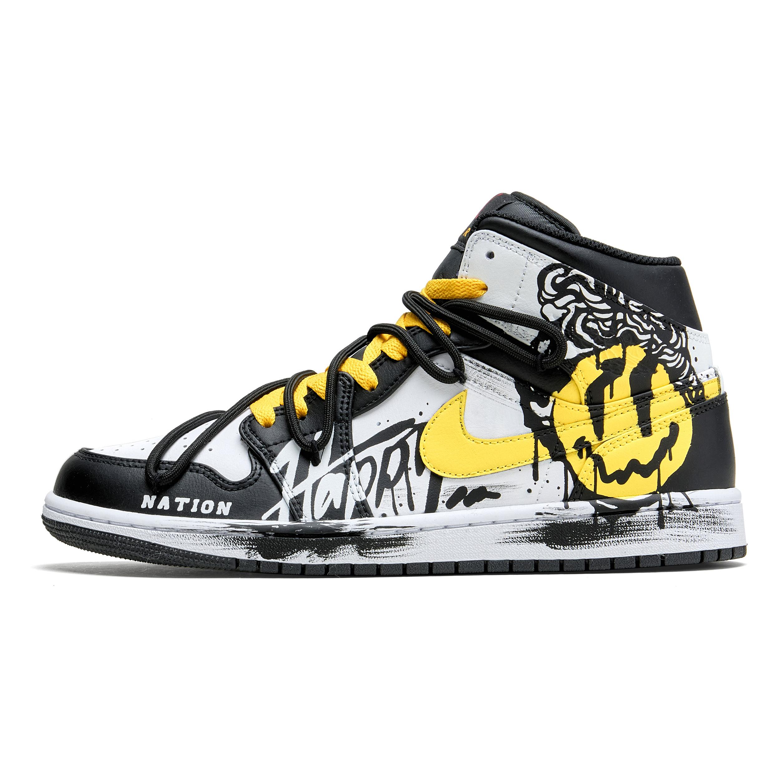 

Jordan Air Jordan 1 101 High top Vintage Basketball Shoes Men s White Black DQ8426-154(Team196-) 44
