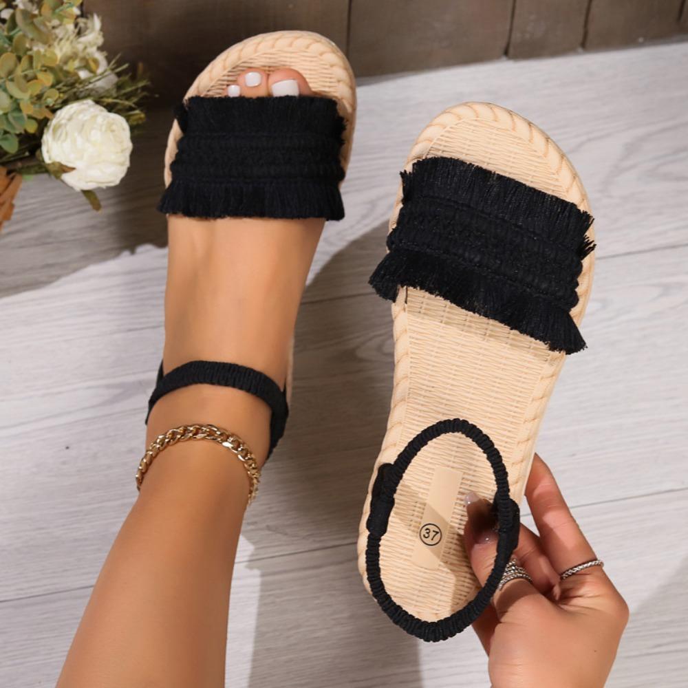 Dámské boty Léto Elegantní střapec Protiskluzové Pohodlné Prodyšné Ploché sandály Venkovní Plážová obuv