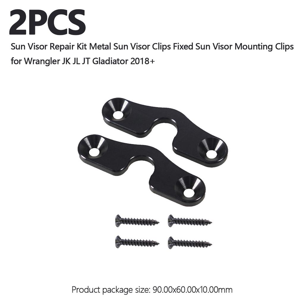 2/4/10PCS Sun Visor Repair Kit Metal Sun Visor Clips Fixed Sun Visor Mounting Clips for Wrangler JK JL JT Gladiator 2018+