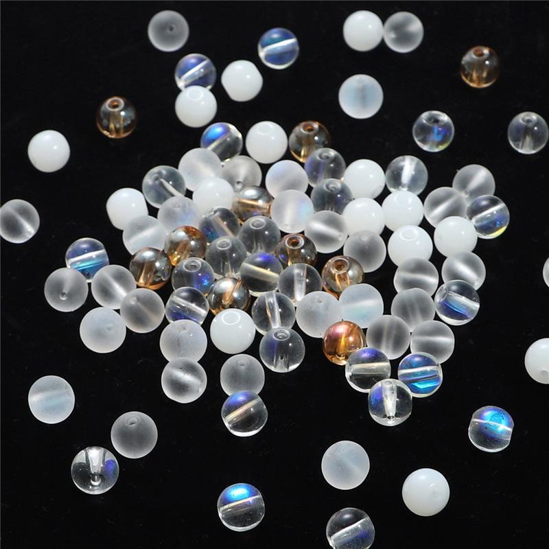 Iridescent Frosted Round Crystal Beads for DIY Jewelry & Accessories