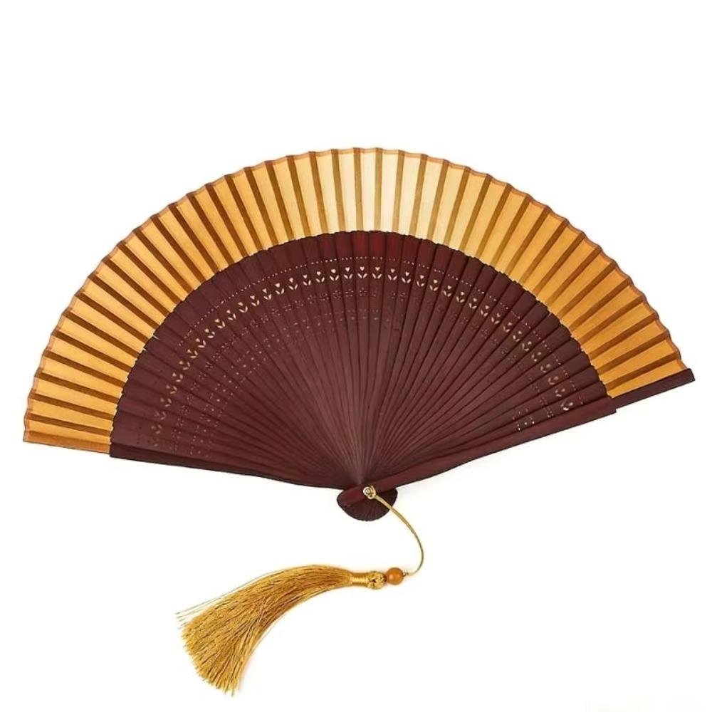 Hollow Carving Bamboo Folding Fan Portable Dance Fan Chinese Style Retro Hand Fan Gift Giving