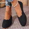 Cross-border Large-size Hollow Flat-bottomed Retro Single Shoes Women's New Flat-bottomed Round Head Ethnic Style Low-top Lazy Single Shoes