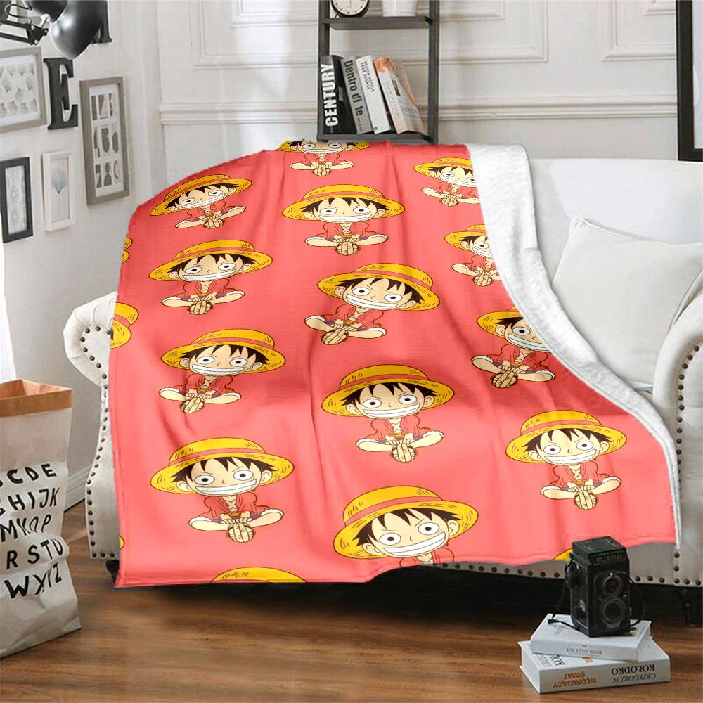 1PC Luffy D Patterned Flannel Blanket Suitable For All Seasons For Home Decor Warmth And Comfort Gifts Holiday Present