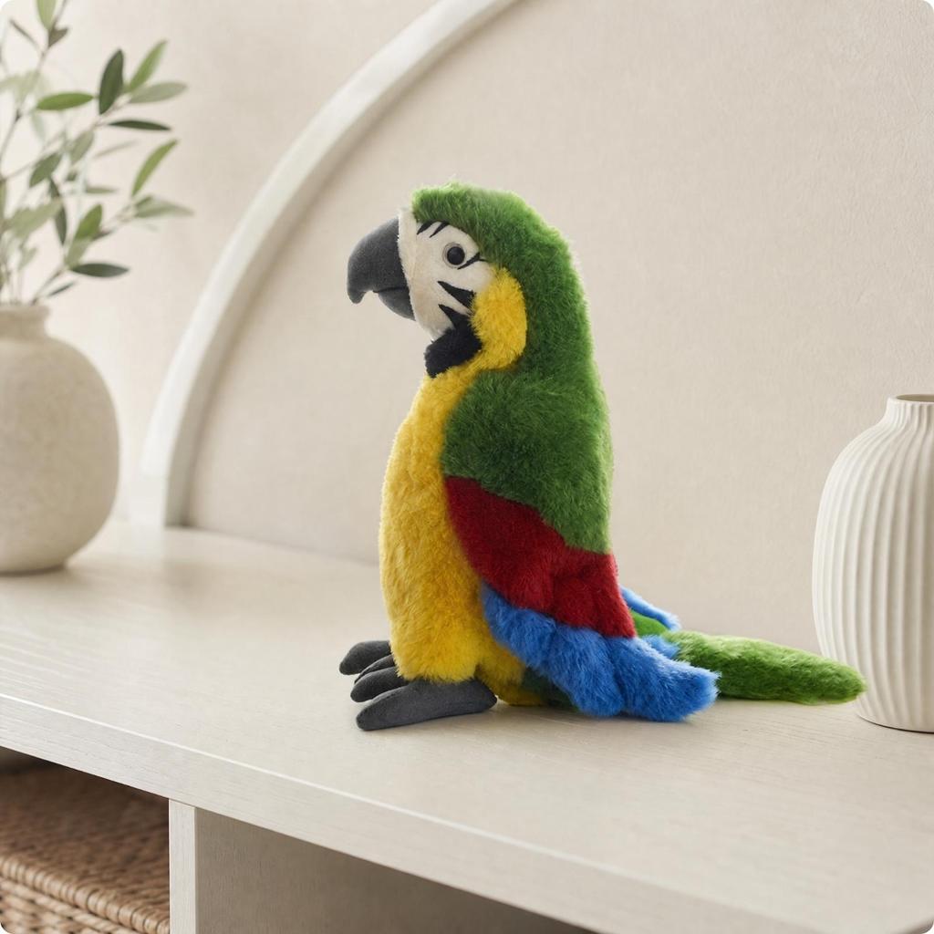 Soft Parrot Toy Cuddly Decorative Bird Figure for Children,