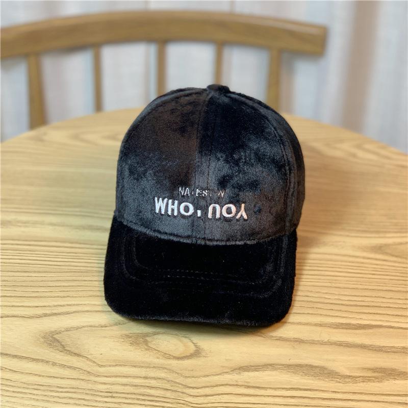 

Embroidered Baseball Cap for Women in Autumn and Winter Thickened and Warm Rabbit Fur and Mink Velvet Versatile Korean Style Peaked Cap for Men Adjustable