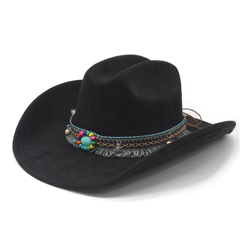 Ethnic style suede top hat, hot-selling eaves outdoor denim hat fashion party jazz knight hat
