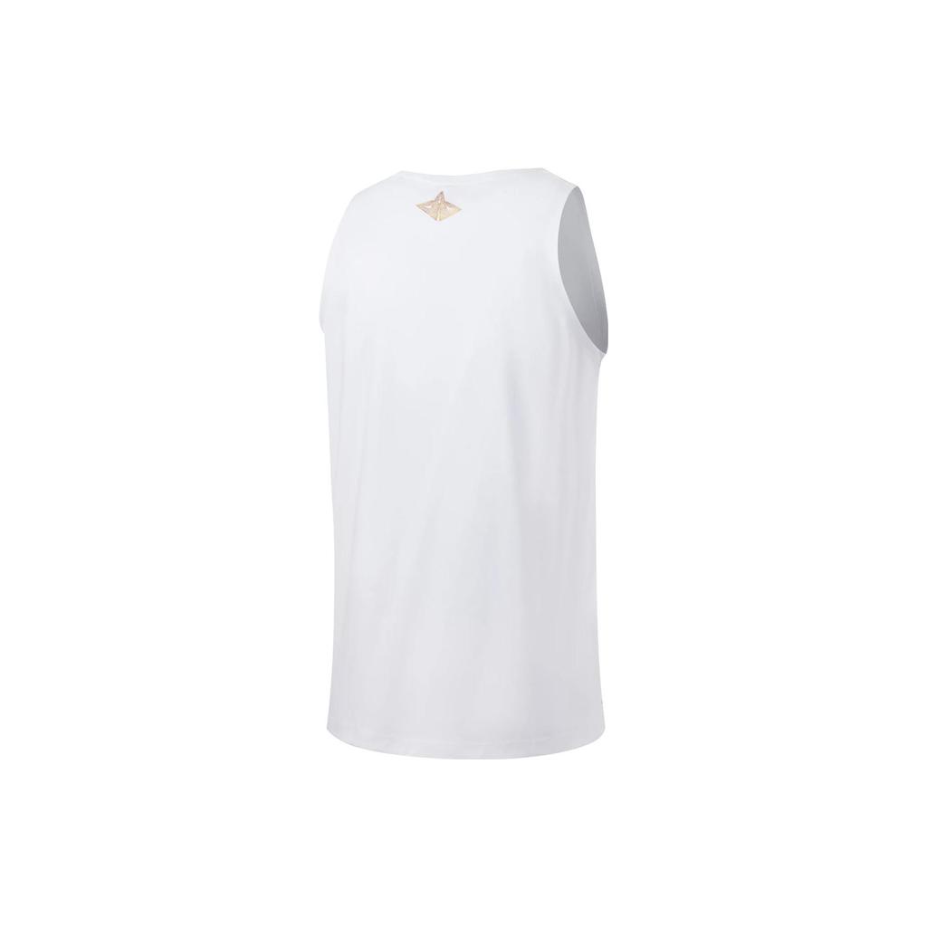 LiNing Professional Basketball Series Letter Print Moisture-Wicking Quick-Drying Singlet Men Tops White AVST037-11