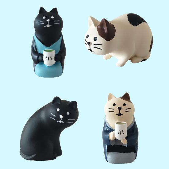 Mini Cat Model Small Garden Decor Resin Miniature Zakka Cat Figurine for Fun