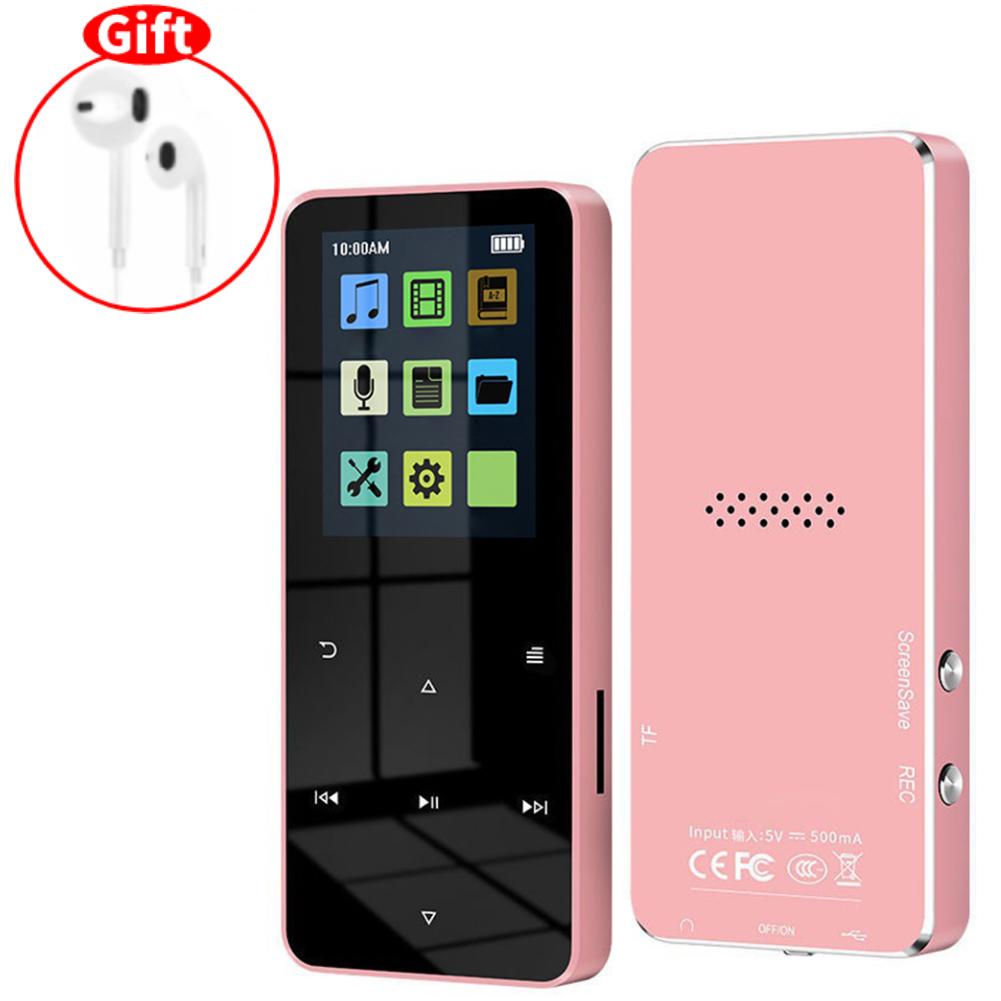 NEW 2.0 Inch Metal Touch MP3 MP4 Music Player Bluetooth 5.0 Supports Card, No FM Alarm Clock Pedometer e-Book Built-in Speaker