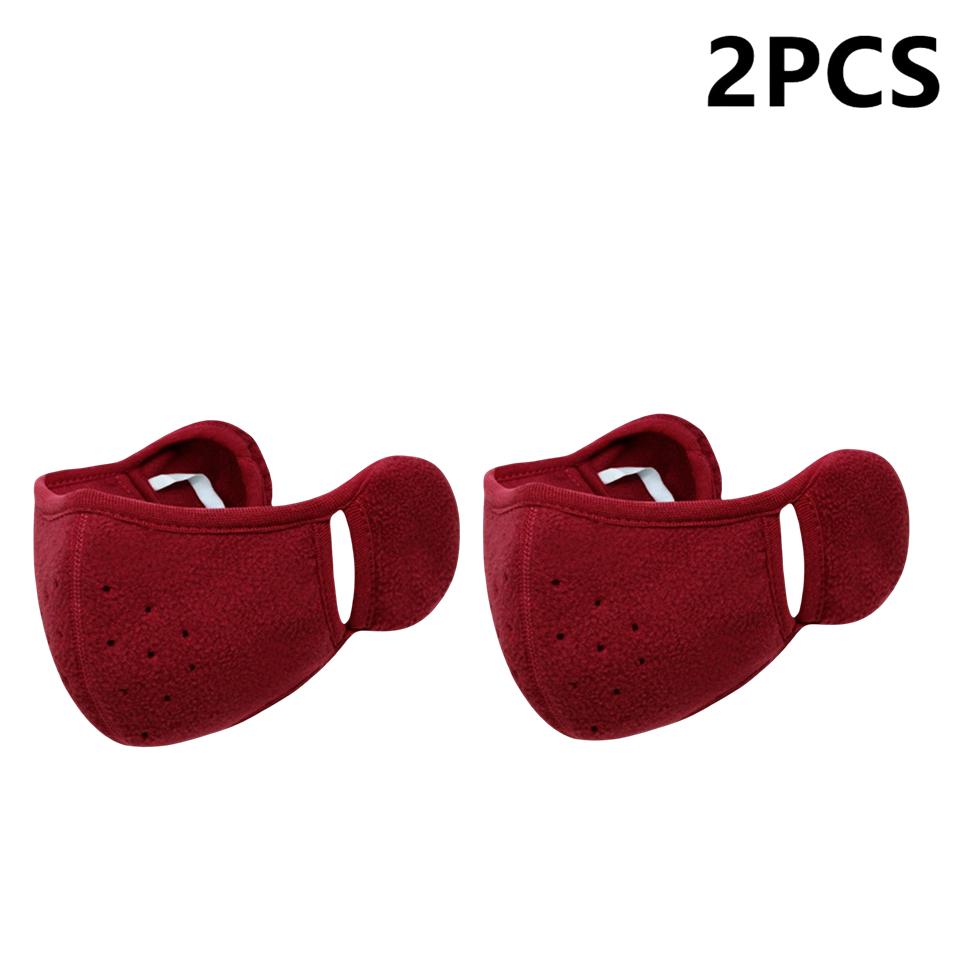 2Pieces Winter Fleece Earmuffs with Windproof Mouth Cover Unisex Warm Ear Warmer Breathable Face Mask for Outdoor Activities