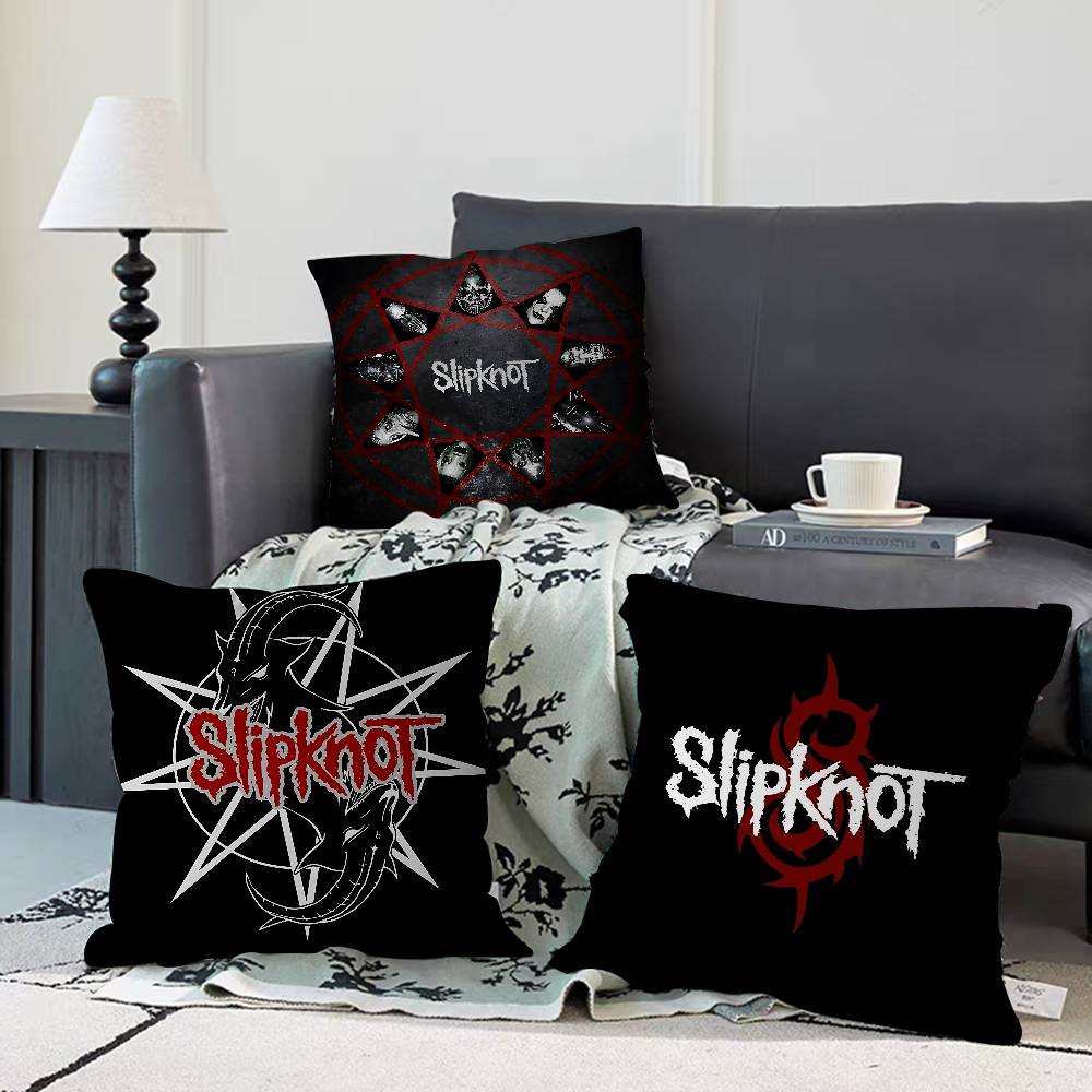Rockband S-Slipknot Logotyp Kuddfodral Tum Gårdshusdekor Hem Prydnadskuddfodral För Soffdekorationer
