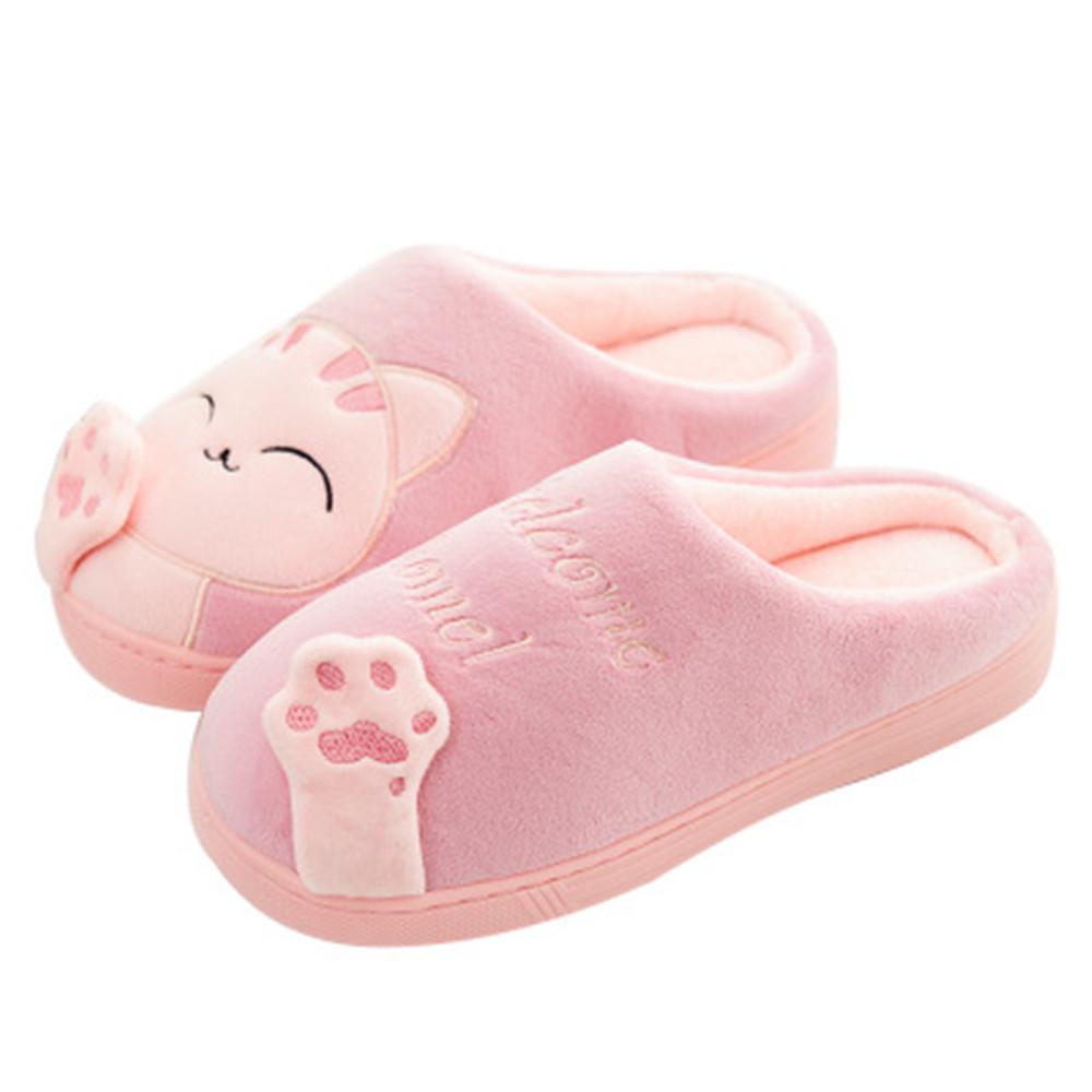 Женские домашние тапочки с кошачьим принтом 38-39 красный