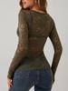 2024 Autumn/Winter Floral Lace Fan-Shaped Blouse for Women