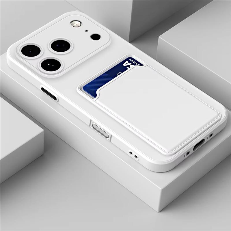Liquid Silicone Phone Case For For Iphone 17 16 13 15 14 11 12 Pro Max Air 16e Card Holder Wallet Bag Cover For For Iphone 14 15 16 Plus