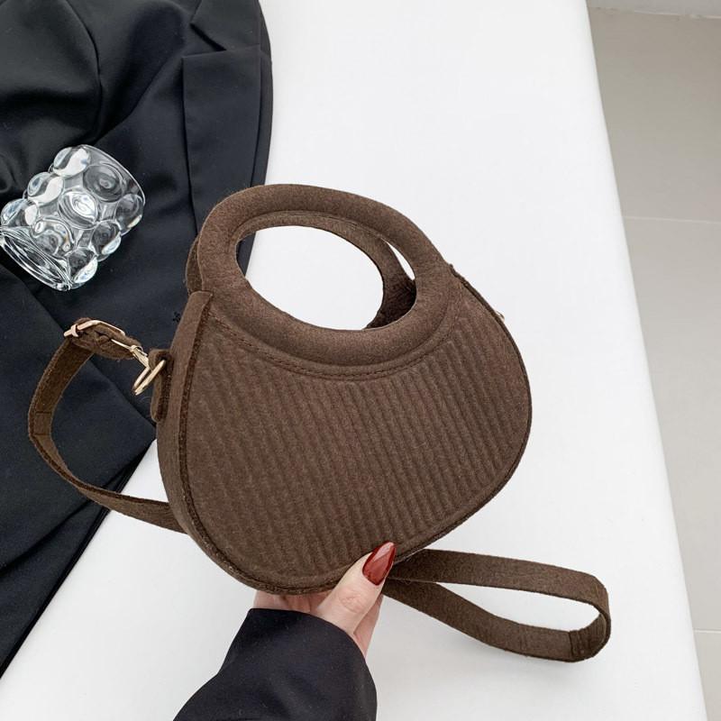 Современный уличный стиль женская сумка кроссбоди среднего размера уникальная фетровая сумка коричневый