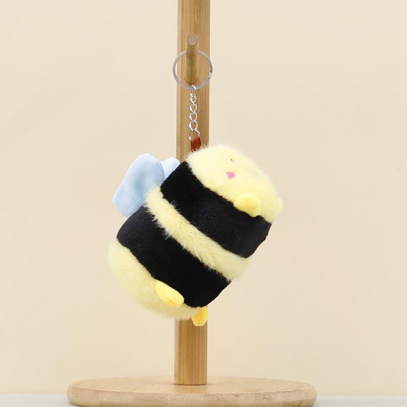 Adorable Bee Plush Doll Keyring With Short Pile Fabric For Kids And Collectors