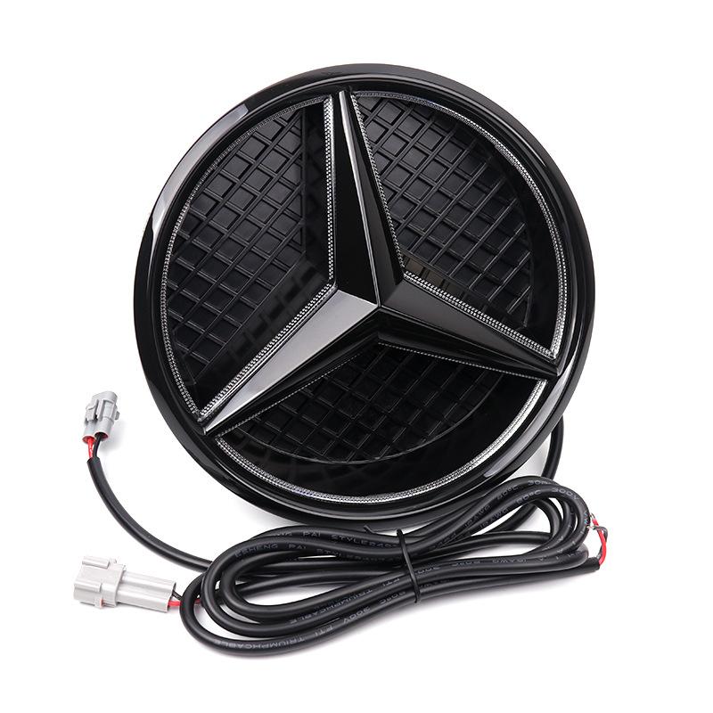 

Car Sticker Black border and silver border decoration Car Front Grilled Star Emblem Logo for Mercedes Benz W213 E-Class 2016-202 Red light