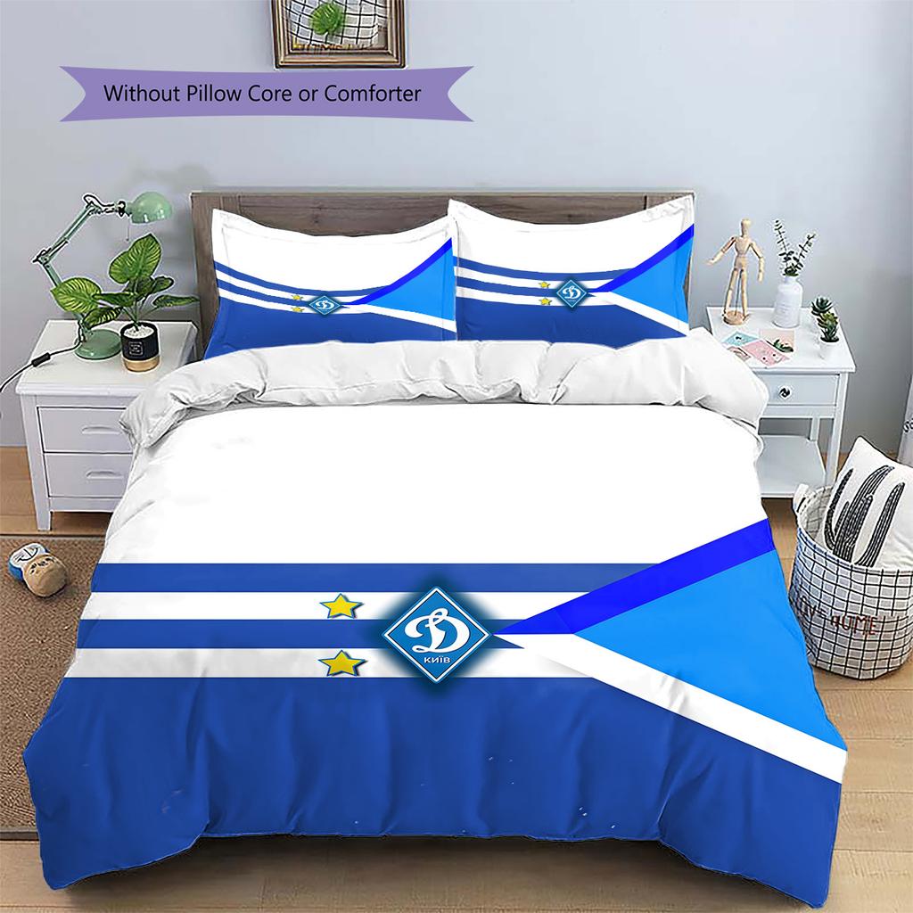 FC Dynamo Kyiv Pattern Bedding Quilt Set Home Decoration Gift (1 * duvet cover + 2 * pillowcase without core)
