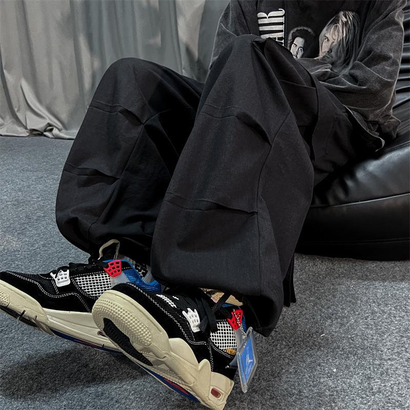 Men's Korean Harajuku Wide-Leg Sportswear Trousers