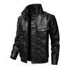 Boutique popular men's leather jacket locomotive wind lapel casual top short windproof and cold leather jacket men
