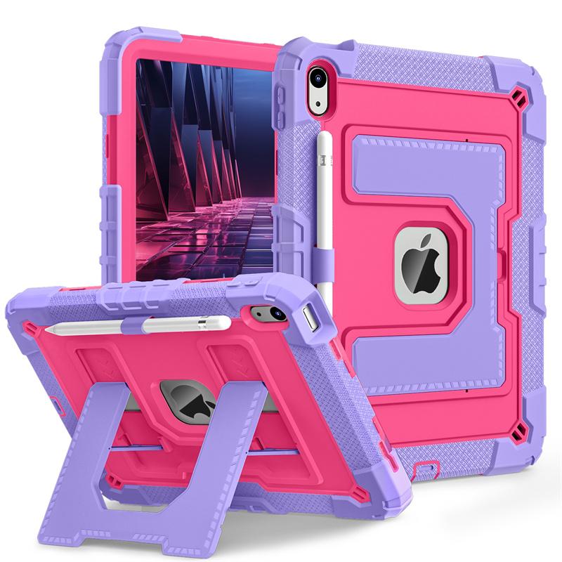 Rugged Stand Case For iPad A16 11th 2025 10th 10.9 2022 10.2 7th 8th 9th Air 4 5 6 M2 M3 Mini 6 7 Pc Silicone Anti-Slip Cover