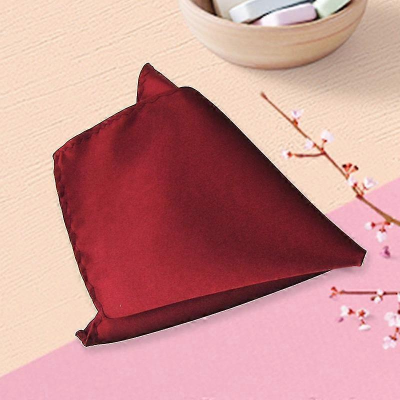 Men's Polyester Satin Handkerchief 9 Colors Solid Plain Pocket Square Hanky