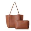 Stylish Retro Pu Tote Bag Set With Large Capacity Dual Color Design For Women